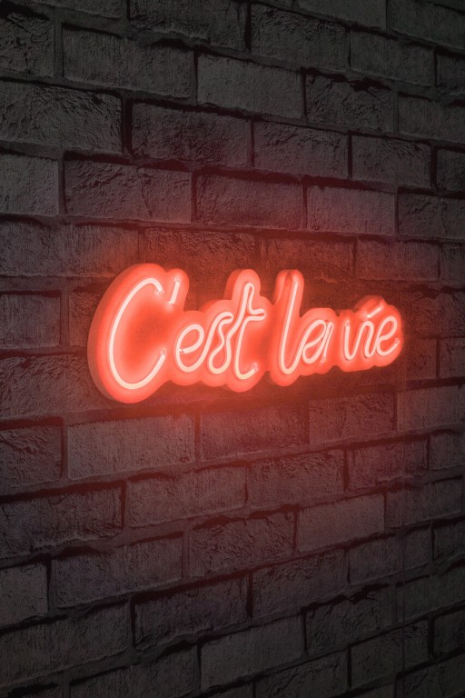 Decoratiune luminoasa LED, C&#039;est La Vie, Benzi flexibile de neon, DC 12 V, Rosu