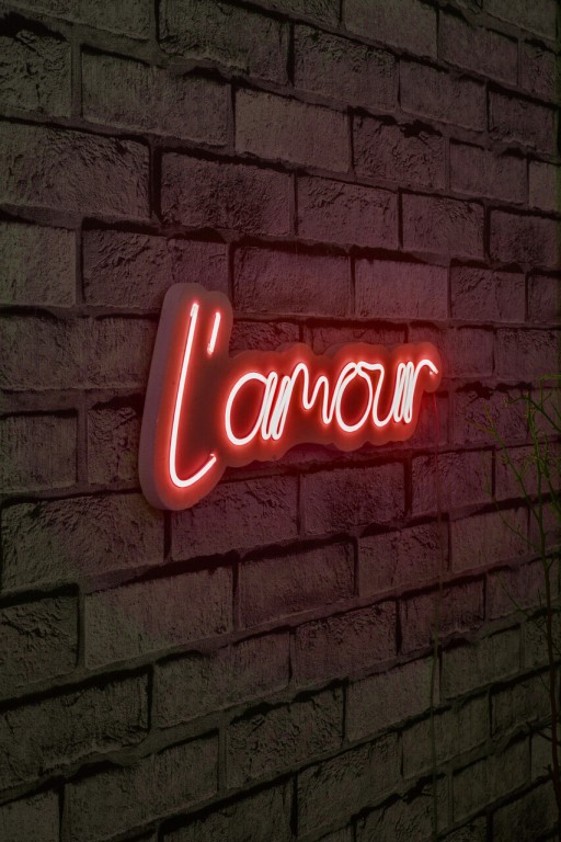 Decoratiune luminoasa LED, L&#039;amour, Benzi flexibile de neon, DC 12 V, Rosu