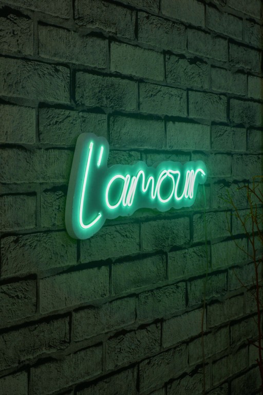 Decoratiune luminoasa LED, L&#039;amour, Benzi flexibile de neon, DC 12 V, Albastru