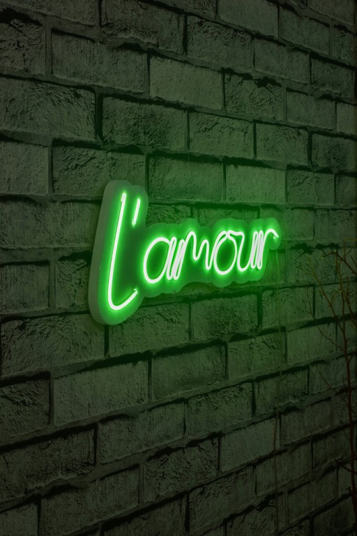 Decoratiune luminoasa LED, L&#039;amour, Benzi flexibile de neon, DC 12 V, Verde