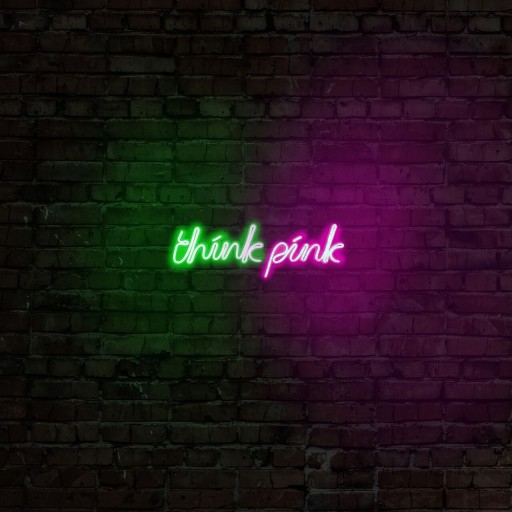 Decoratiune luminoasa LED, Think Pink, Benzi flexibile de neon, DC 12 V, Verde