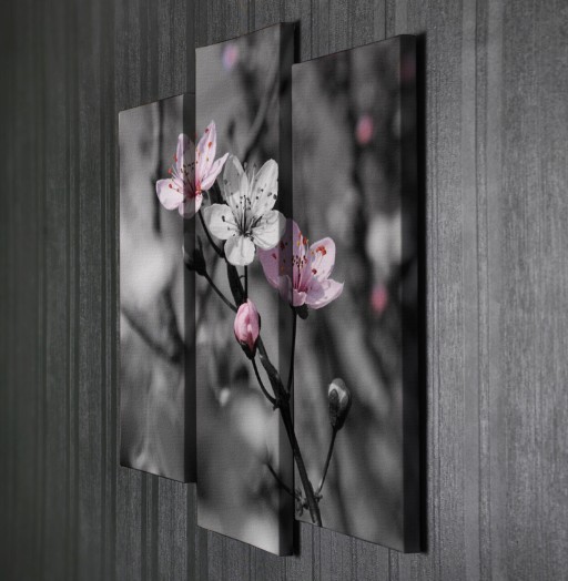 Set 3 tablouri decorative, UC040, Canvas, 45 x 20 cm, Multicolor