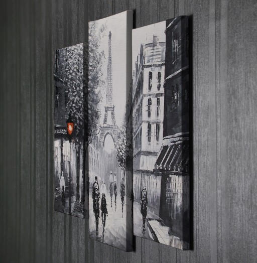 Set 3 tablouri decorative, UC034, Canvas, 45 x 20 cm, Multicolor