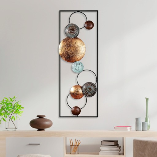 Decoratiune de perete, Textured, Metal, 90 x 32 x 4 cm, Multicolor