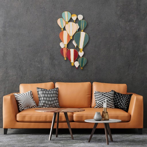 Decoratiune de perete, Kapadokya, Metal, 105 x 53 cm, Multicolor