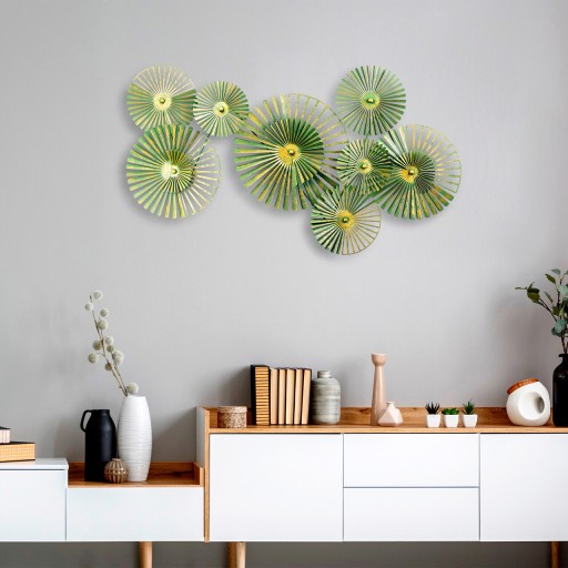 Decoratiune de perete, Weihai, Metal, Dimensiune: 150 x 82 x 14 cm, Verde