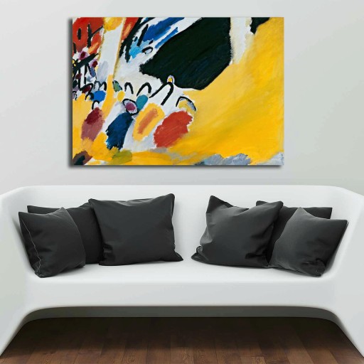 Tablou decorativ, 70100KANDINSKY012, Canvas, Lemn, Multicolor