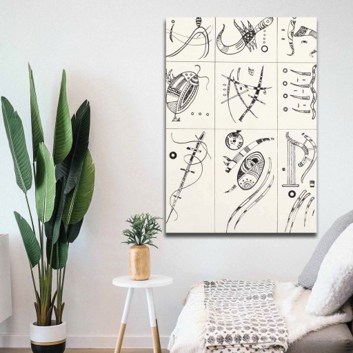 Tablou decorativ, 70100KANDINSKY010, Canvas, Lemn, Multicolor