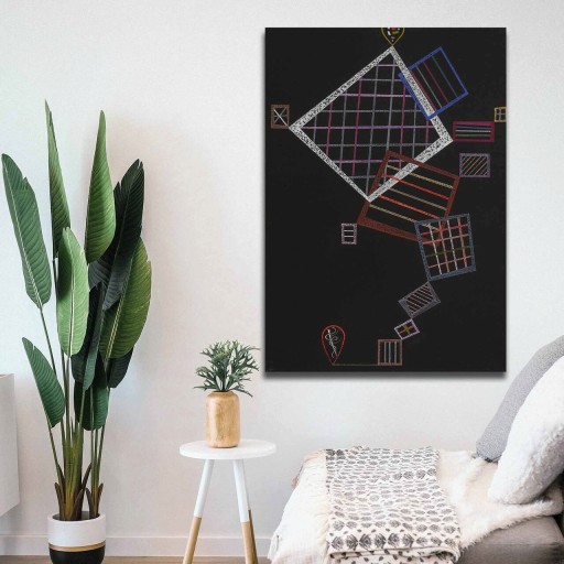 Tablou decorativ, 70100KANDINSKY020, Canvas, Lemn, Multicolor