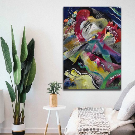 Tablou decorativ, 70100KANDINSKY019, Canvas, Lemn, Multicolor