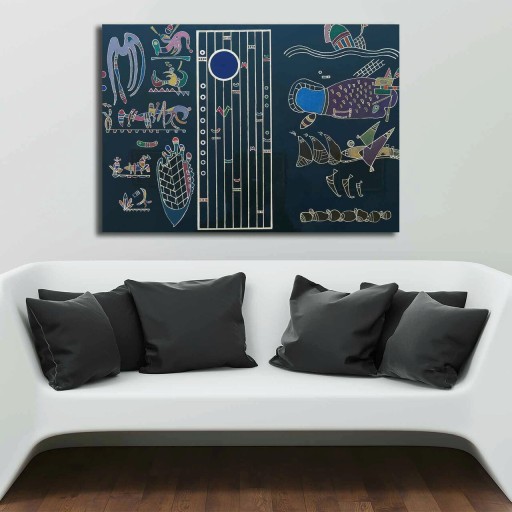 Tablou decorativ, 70100KANDINSKY026, Canvas, Lemn, Multicolor