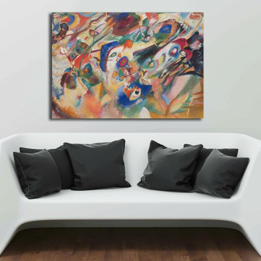 Tablou decorativ, 70100KANDINSKY030, Canvas, Lemn, Multicolor