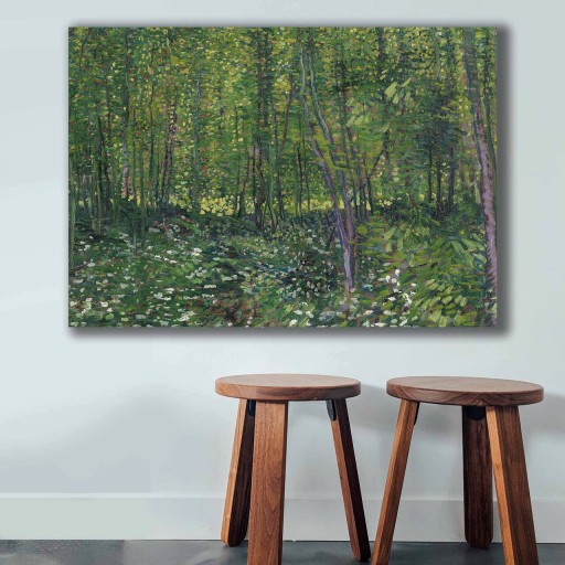Tablou decorativ, 70100VANGOGH015, Canvas, Lemn, Multicolor