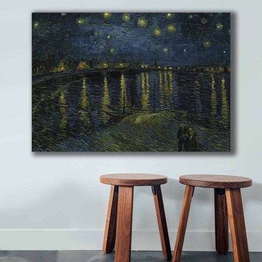Tablou decorativ, 70100VANGOGH026, Canvas, Lemn, Multicolor