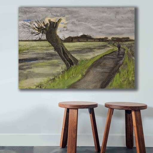 Tablou decorativ, 70100VANGOGH034, Canvas, Lemn, Multicolor