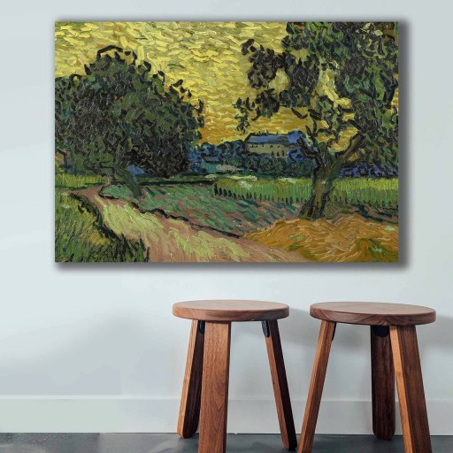Tablou decorativ, 70100VANGOGH032, Canvas, Lemn, Multicolor