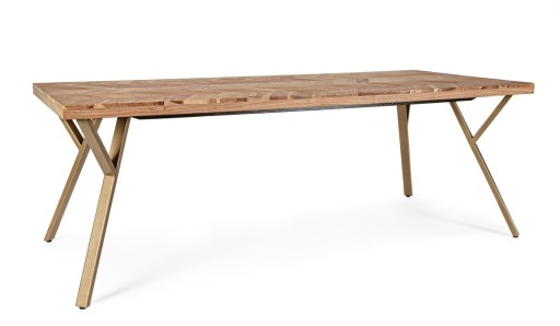 Masa Raida, Bizzotto, 220x100x76 cm, lemn de salcam/otel