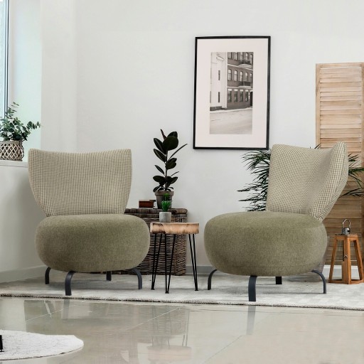 Set scaune, Unique Design, 867UNQ1069, Lemn de carpen, Verde