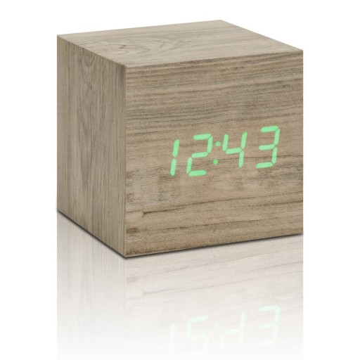 Ceas deșteptător digital Wooden Cube Click – Gingko