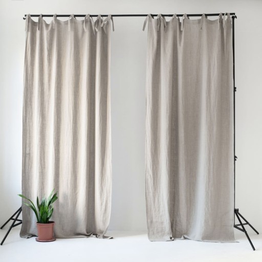 Draperie subțire cu bucle de prindere Linen Tales Daytime, 250 x 130 cm, bej