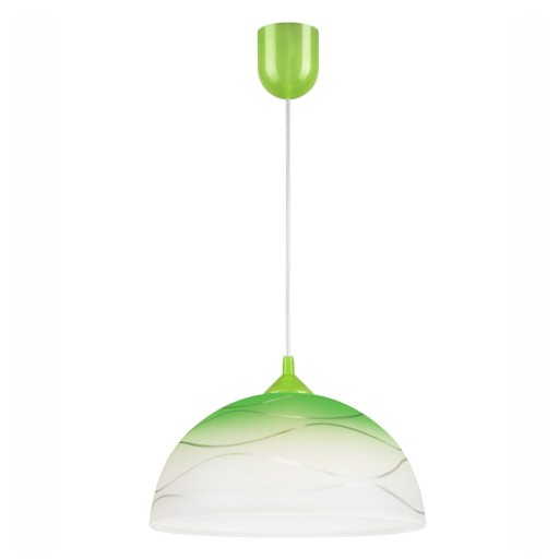 Lustră verde cu abajur din sticlă ø 30 cm Sfera – LAMKUR