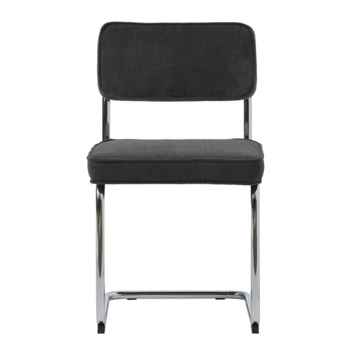 Scaun de dining gri din catifea reiată Rupert – Unique Furniture