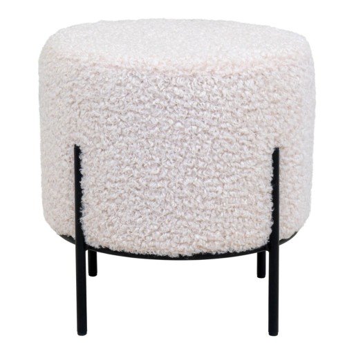 Taburet crem cu tapițerie din țesătură bouclé Alford – House Nordic