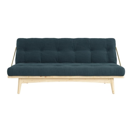 Canapea variabilă cu tapițerie din catifea reiată Karup Design Folk Raw/Pale Blue