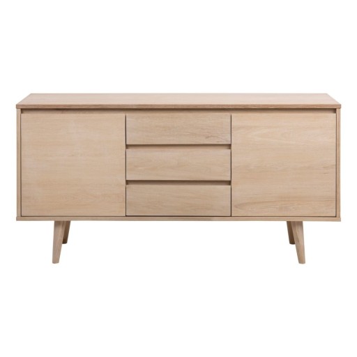 Comodă în culoare naturală joasă cu aspect de lemn de stejar 150x75 cm Nagano – Actona
