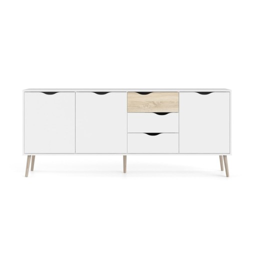 Comodă albă 196x82x39 cm Oslo – Tvilum