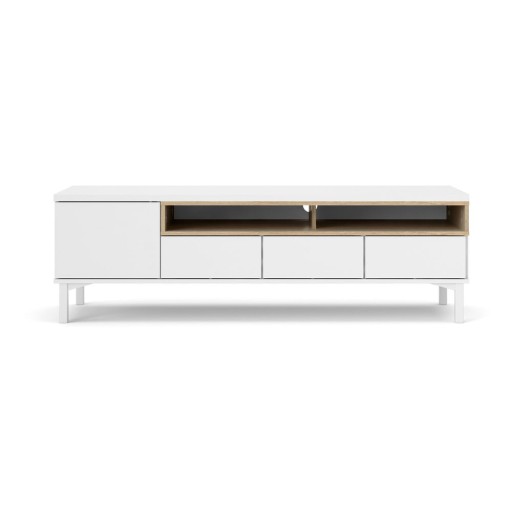 Comodă TV albă 156x48x48 cm Roomers – Tvilum