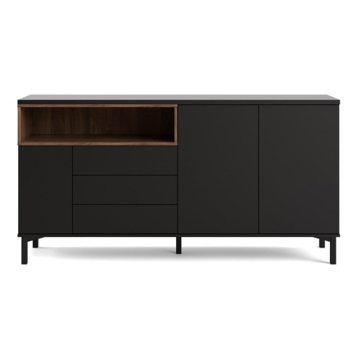 Comodă neagră 176x90x49 cm Roomers – Tvilum