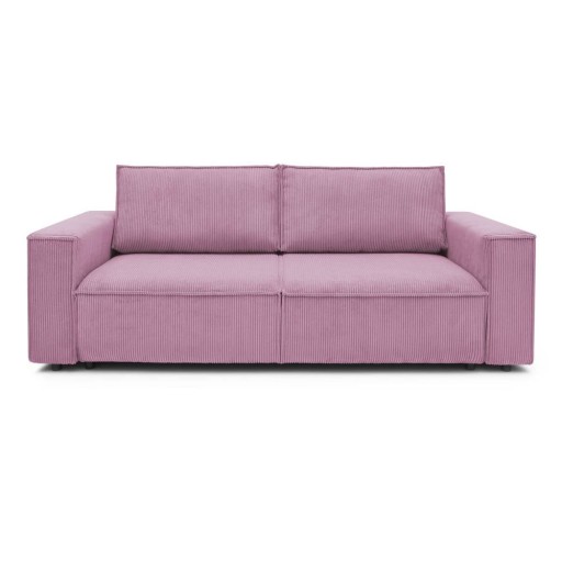 Canapea roz extensibilă cu tapițerie din catifea reiată 245 cm Nihad – Bobochic Paris