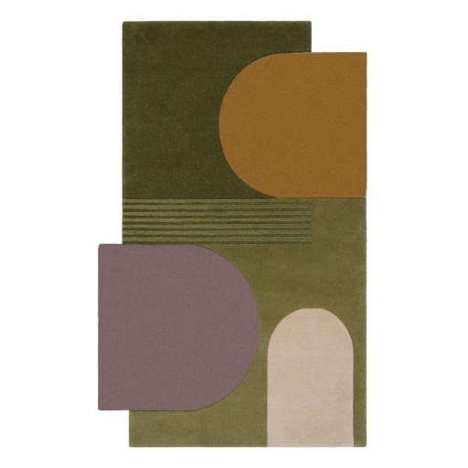 Covor verde țesut manual din lână 120x180 cm Lozenge – Flair Rugs
