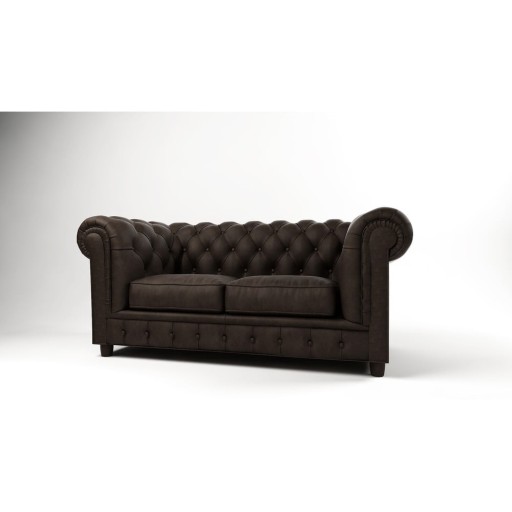 Canapea maro închis cu tapițerie din catifea 184 cm Cambridge – Ropez