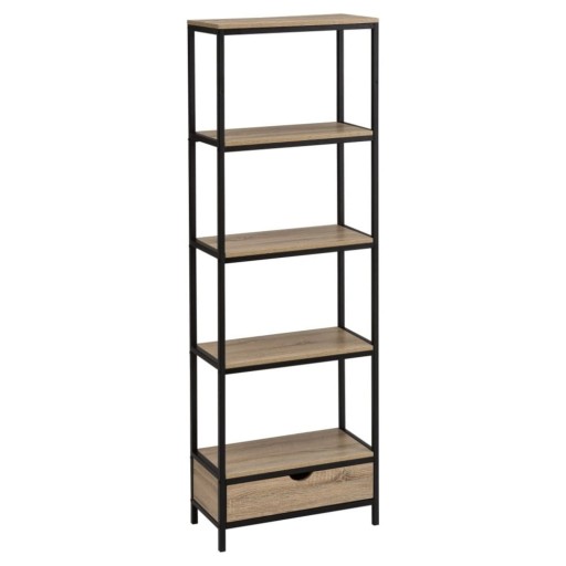 Bibliotecă neagră/ cu aspect de lemn de stejar 60x180 cm Urban – Casa Selección