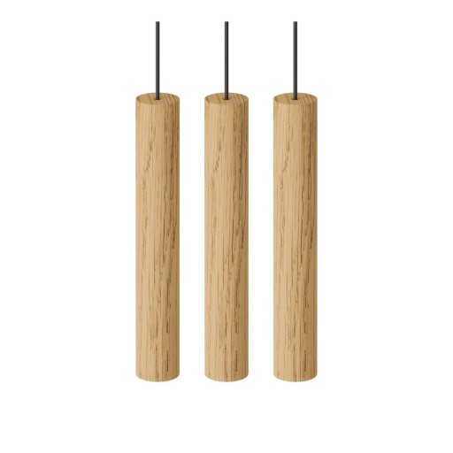 Lustră în culoare naturală LED din lemn masiv de stejar cu abajur din lemn ø 3 cm Chimes – UMAGE