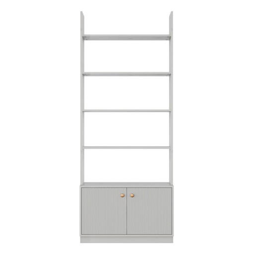 Bibliotecă modulară gri deschis din lemn masiv de pin 80x200 cm Madu – WOOOD