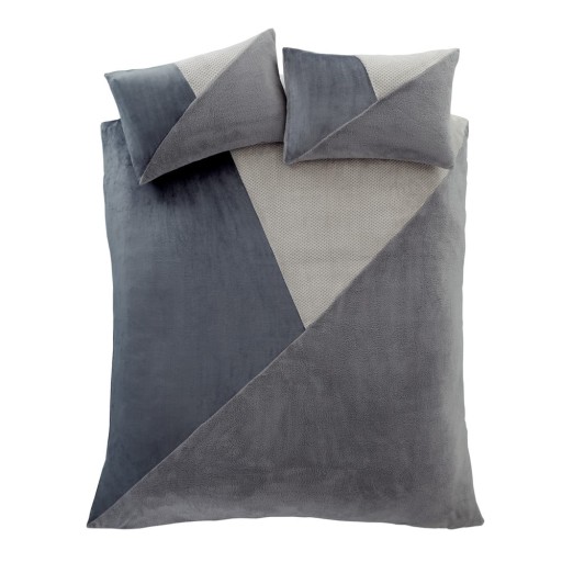 Lenjerie de pat gri din polar/fleece pentru pat dublu 200x200 cm Cosy Larsson Geo – Catherine Lansfield