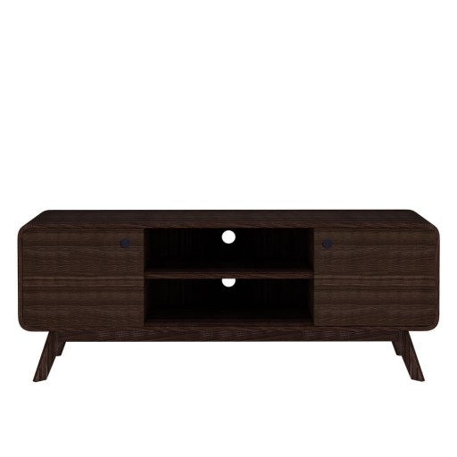 Comodă TV maro cu aspect de lemn de nuc 140x53 cm Caitlin – Støraa