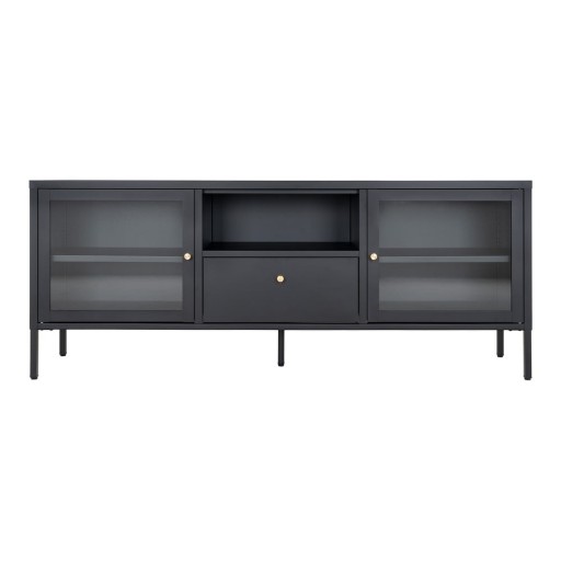 Comodă TV neagră din metal 150x60x35 cm Dalby – House Nordic