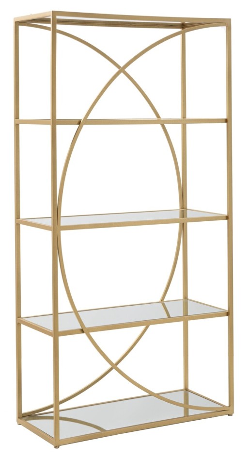 Biblioteca Glamy, Mauro Ferretti, 90x38x180 cm, fier, auriu