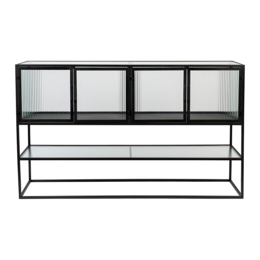 Vitrină neagră din metal 150x90 cm Boli – Dutchbone