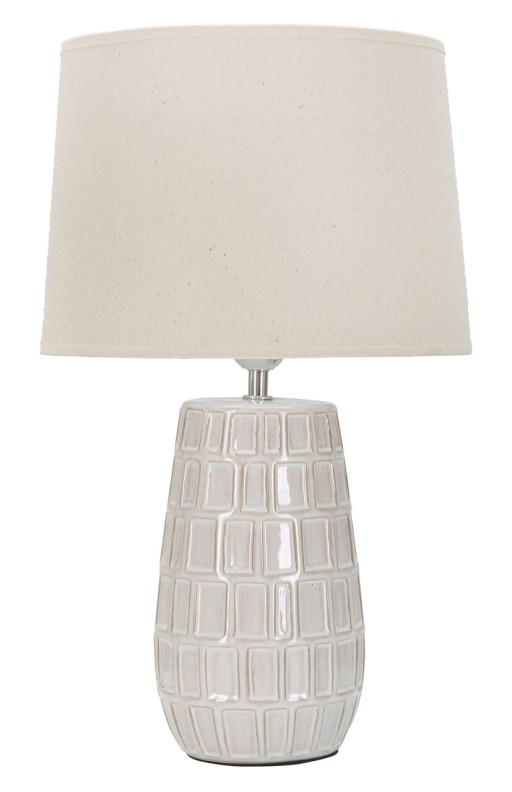 Lampa de masa, Phole, Mauro Ferretti, 1 x E27, 40W, Ø28 x 44.5 cm, ceramica/fier/textil, crem