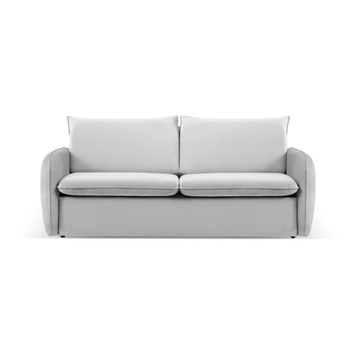 Canapea gri deschis extensibilă cu tapițerie din catifea 214 cm Vienna – Cosmopolitan Design
