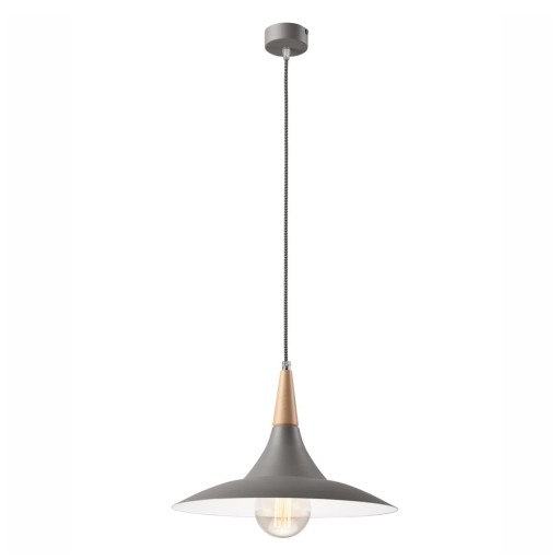 Lustră gri cu abajur din metal ø 30 cm Ufo – LAMKUR