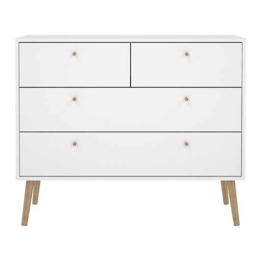 Comodă albă joasă 99x82 cm Bodo – Tvilum