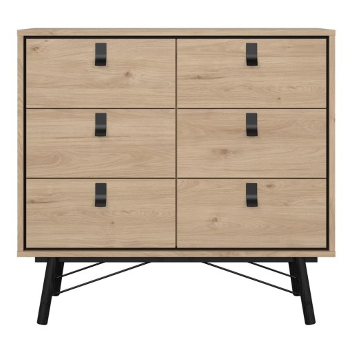 Comodă în culoare naturală joasă cu aspect de lemn de stejar 102x99 cm Ry – Tvilum