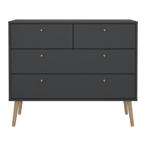 Comodă gri antracit joasă 99x82 cm Bodo – Tvilum