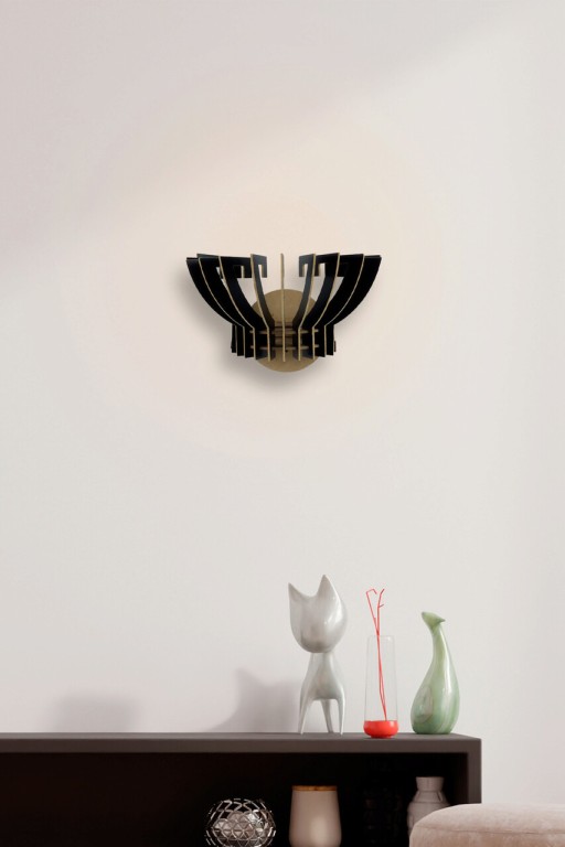 Aplica de perete, FullHouse, 390FLH2123, MDF  , Negru